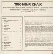 LP - Trio Henri Chaix - Live at the Popcorn Jazz-Club Geneva 1975