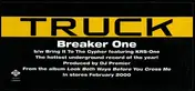 Truck Turner - Breaker One / Bring It To The Cypher