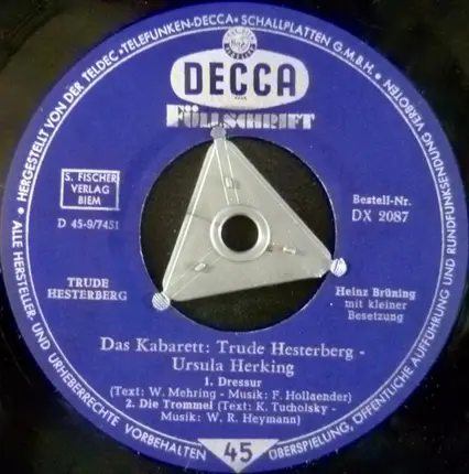 Trude Hesterberg - Ursula Herking - Das Kabarett