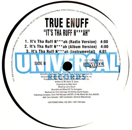 True Enuff - On My Momma! / It's Tha Ruff N***ah