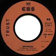 7inch Vinyl Single - Trust - Antisocial - Bronze Plastic Moulded Center Labels