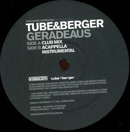 Tube & Berger - Geradeaus