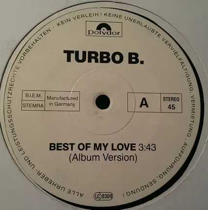 Turbo B. - Best Of My Love / Nice & Smooth