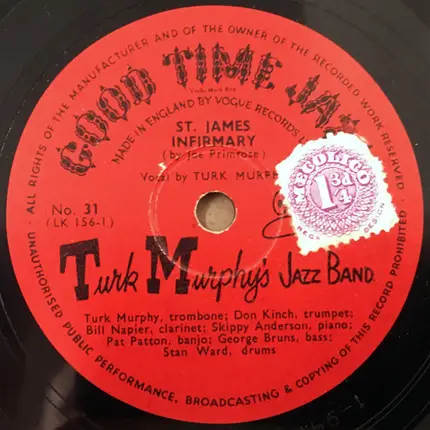 Turk Murphy's Jazz Band - By And By / St. James Infirmary