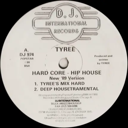 Tyree, Tyree Cooper - Hard Core - Hip House (New '89 Version)