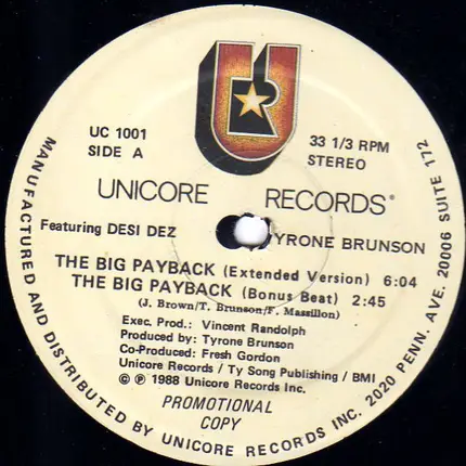 Tyrone Brunson Featuring Desi Dez - The Big Payback