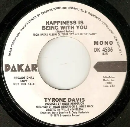 Tyrone Davis - Happiness Is Being With You
