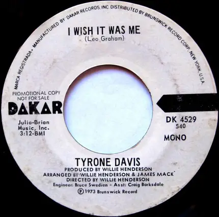 Tyrone Davis - I Wish It Was Me