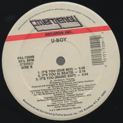 U-Boy - It's You
