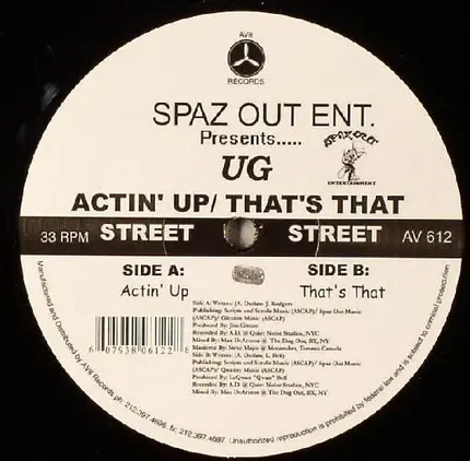 U.G. - Actin' Up / That's That