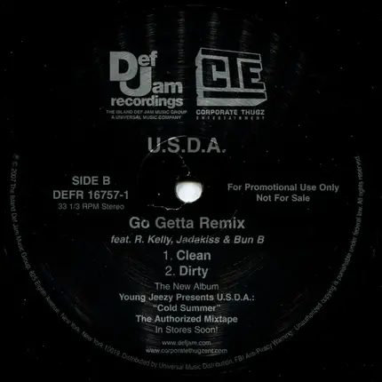 U.S.D.A. - Corporate Thuggin'  / Go Getta (Remix)