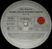 Double LP - Udo Jürgens - Lieder, die im Schatten stehen 3+4