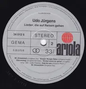 LP - Udo Jürgens - Lieder, Die Auf Reisen Gehen