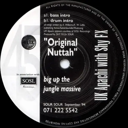 UK Apachi With Shy FX - Original Nuttah