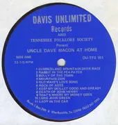 LP - Uncle Dave Macon - At Home: His Last Recordings, 1950