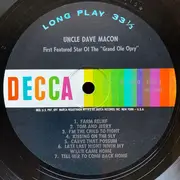 LP - Uncle Dave Macon - First Featured Star Of The 'Grand Ole Opry'