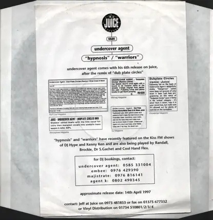 Undercover Agent - Hypnosis / Warriors