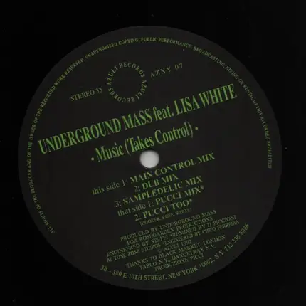 Underground Mass Featuring Lisa White - Music (Takes Control)
