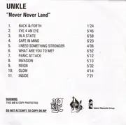 CD - Unkle - Never Never Land - Promo, Copy Protected