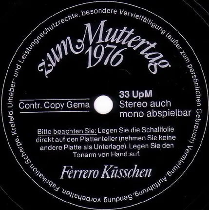 Unknown Artist - Zum Muttertag 1976