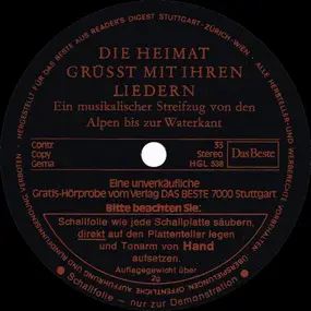 Unknown Artist - Die Heimat Grüsst Mit Ihren Liedern (Ein Musikalischer Streifzug Von Den Alpen Bis Zur Waterkant)