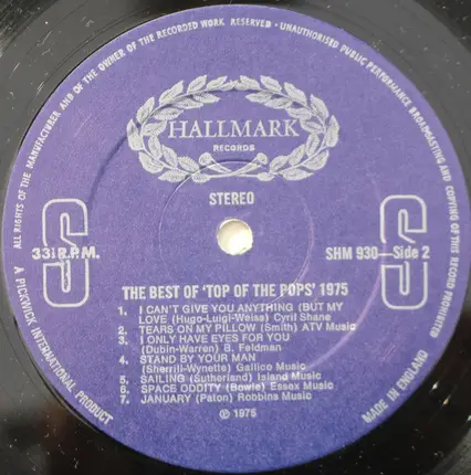 Unknown Artist - The Best Of Top Of The Pops '75