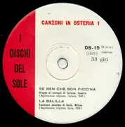7inch Vinyl Single - Unknown Artist - Canzoni In Osteria