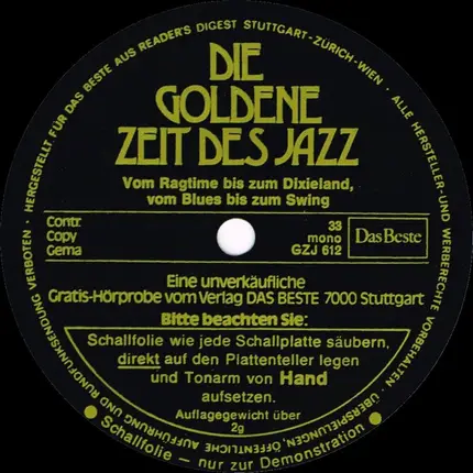 Unknown Artist - Die Goldene Zeit Des Jazz