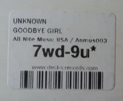 Unknown Artist - Good Bye Girl