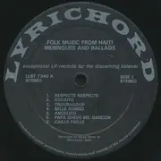 LP - Unknown Artist - Meringues And Folk Ballads Of Haiti