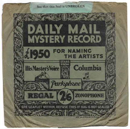 Unknown Artist - Mystery Record - £1950 For Naming The Artists