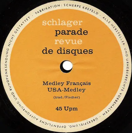 Scherpe Krefeld - Schlager Parade = Revue De Disques