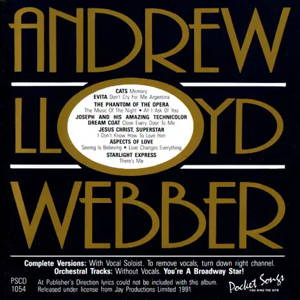 Andrew Lloyd Webber - Sing The Hits Of Andrew Lloyd Webber