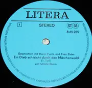 LP - Märchen - Ein Dieb Schleicht Durch Den Märchenwald, Geschichten Mit Herrn Fuchs Und Frau Elster - Black Print on blue labels
