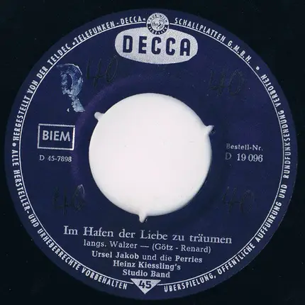 Ursel Jakob Und Die Perrys - Sioux City Sue / Im Hafen Der Liebe Zu Träumen