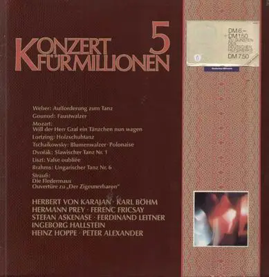 VA: Karajan, Böhm, Prey, Fricsay, Askenase, Leitner, Hallstein, Hoppe, Alexander - Konzert für Millionen 5