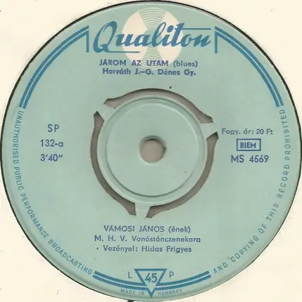 Vámosi János / Záray Márta - Járom Az Utam / Nem Kívánhatsz Tőlem Túl Sokat
