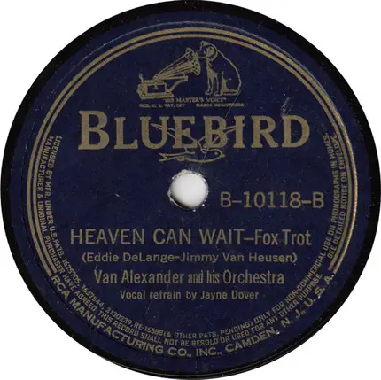 Van Alexander And His Orchestra - (I'm Afraid) The Masquerade Is Over / Heaven Can Wait