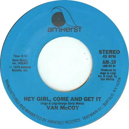 Van McCoy - The Hustle / Hey Girl, Come And Get It
