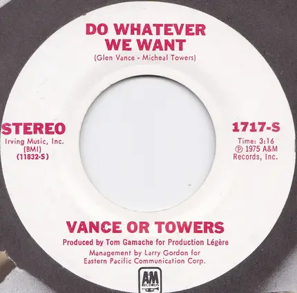 Vance Or Towers - Do Whatever We Want