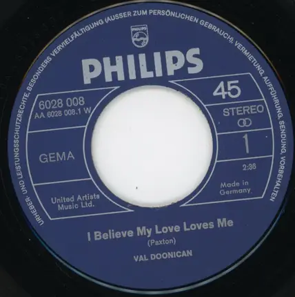 Val Doonican - I Believe My Love Loves Me
