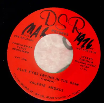 Valerie Andrus - Love Me Or Leave Me Behind / Blue Eyes Crying In The Rain