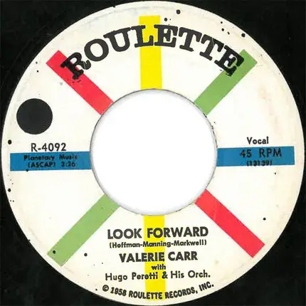 Valerie Carr With The Hugo Peretti Orchestra - Bad Girl / Look Forward