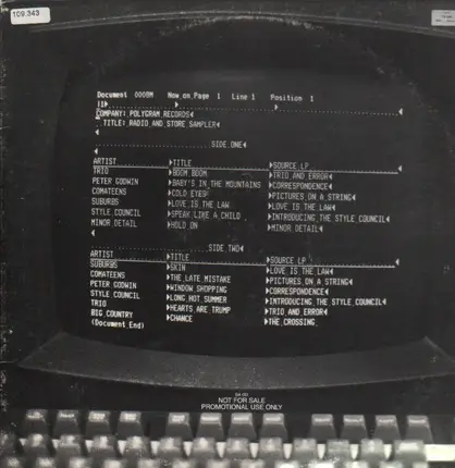 Various- The Style Council, Comateens, Trio - Radio & Store Sampler