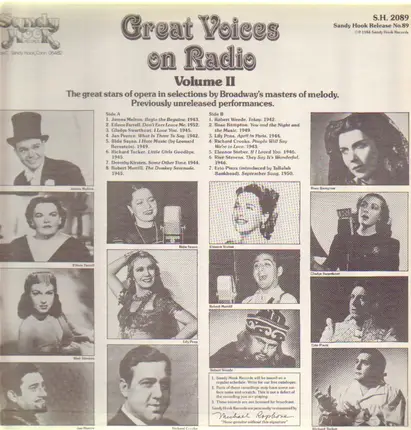 Various [James Melton , Robert Merrill, Dorothy Kirsten a.o.] - Great Voices On Radio Volume ll