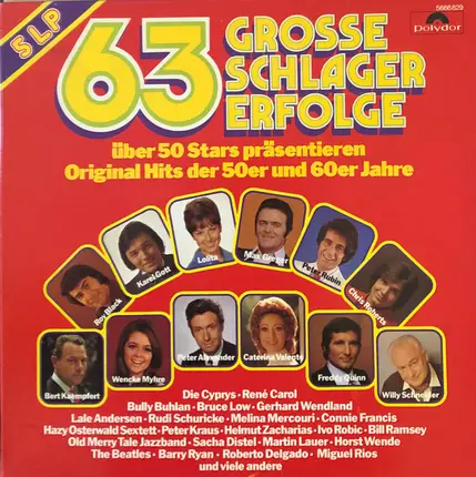 Lolita / Karel Gott / Freddy Quinn a.o. - 63 Grosse Schlager Erfolge