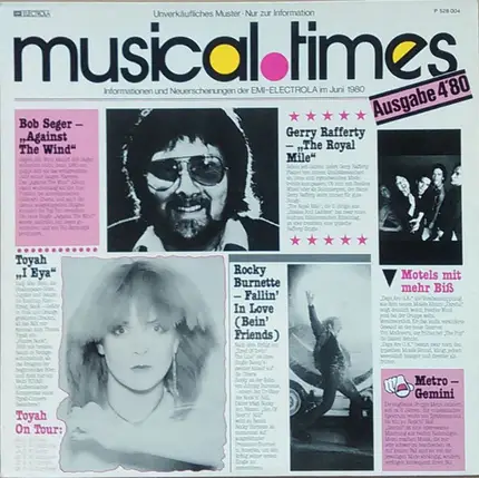 Bob Seger / Gerry Rafferty / Toyah a.o. - Musical Times (Ausgabe 4 '80)