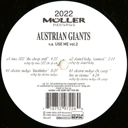 Tina 303, Daniel Lodig, Electric Indigo, Cassy - Austrian Giants - Use Me Vol. 2
