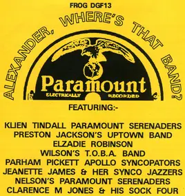 Various Artists - Alexander, Where's That Band? -- Paramount Recordings, Chicago 1926-28