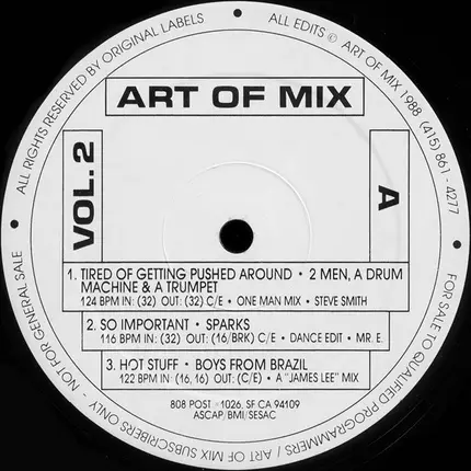 Boys From Brazil, Manufacture, Sparks, a.o. - Art Of Mix - Vol. 2